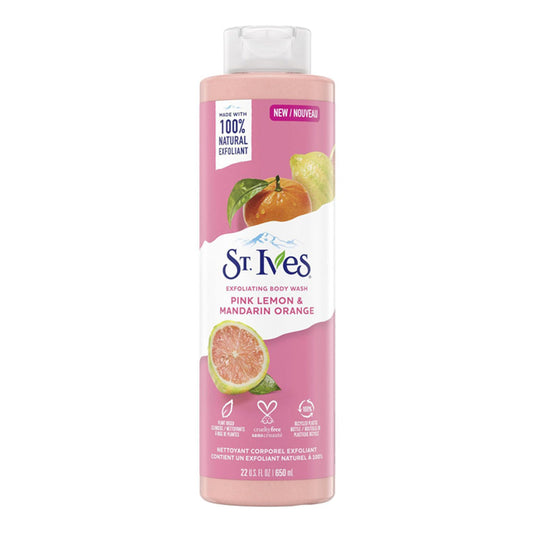 St. Ives Pink Lemon & Mandarin Orange Exfoliating Body Wash, 650 mL