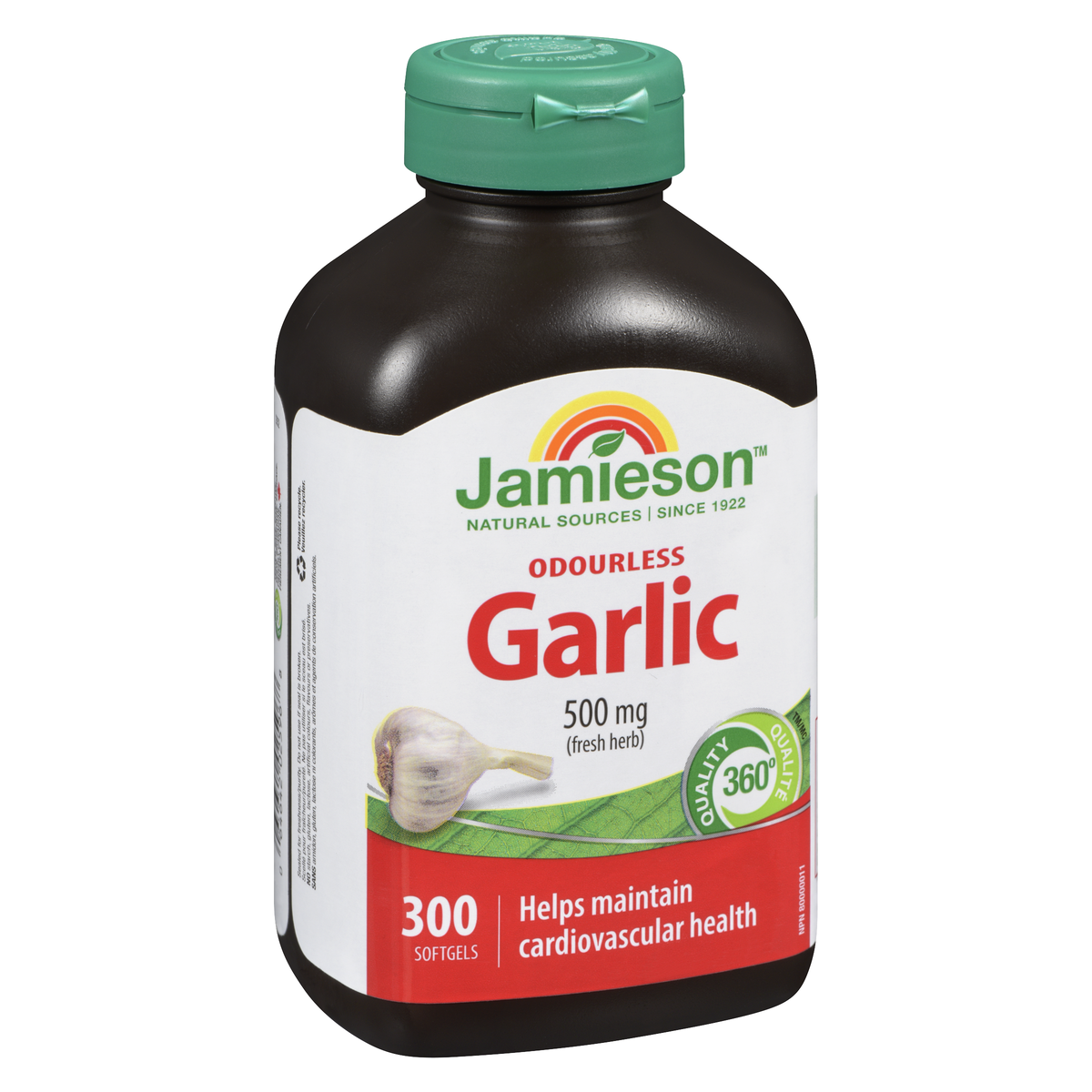 Jamieson Odourless Garlic 500 mg, 300 Softgels