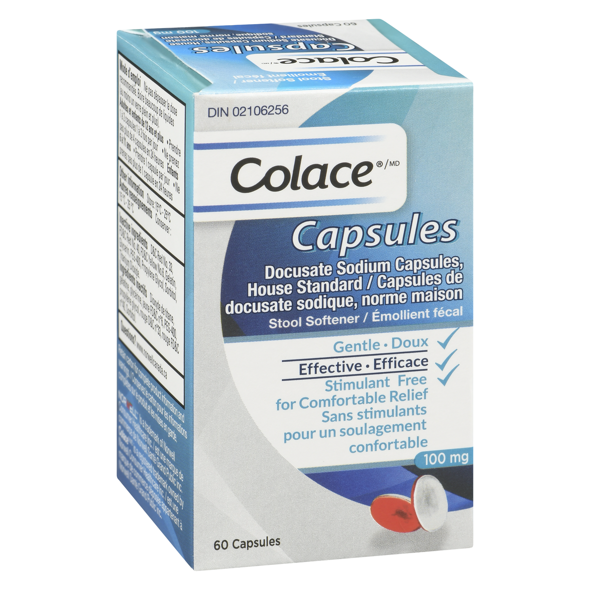 Colace Stool Softener 100 mg Capsules, 60 Capsules