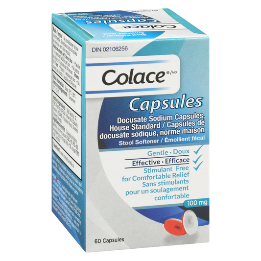 Colace Stool Softener 100 mg Capsules, 60 Capsules