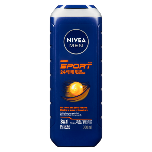 NIVEA MEN Sport 24H Fresh Effect Shower Gel, 500 mL