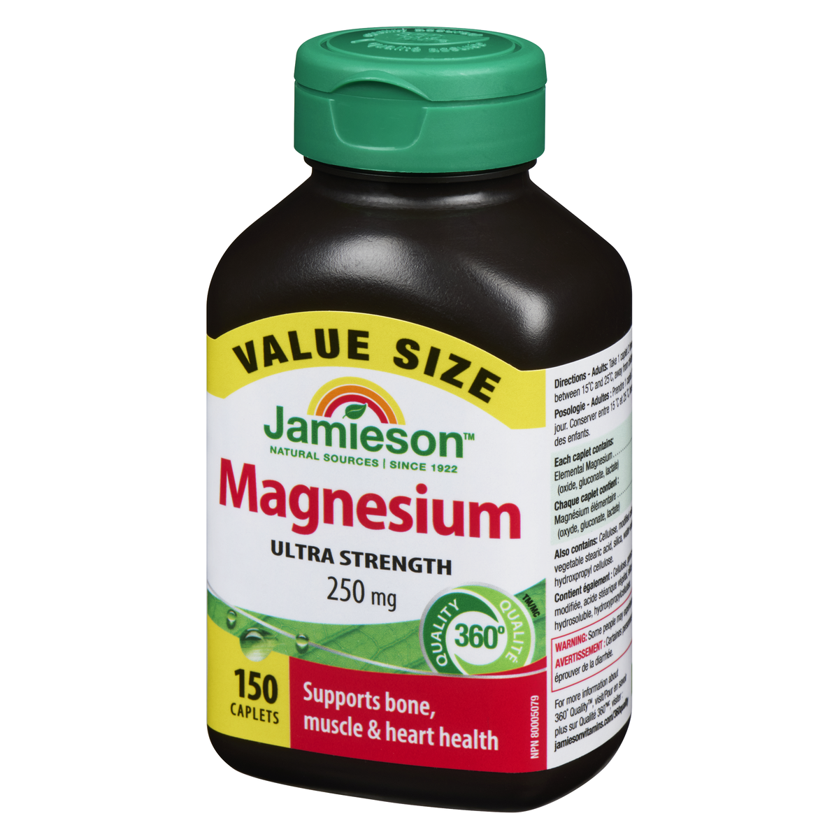 Jamieson Magnesium 250 mg Ultra Strength Caplets, 150 Caplets
