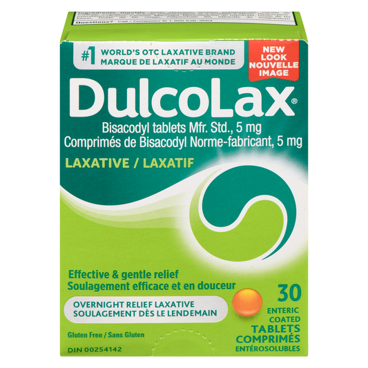 Dulcolax Bisacodyl 5 mg Laxative Tablets, 30 Tablets