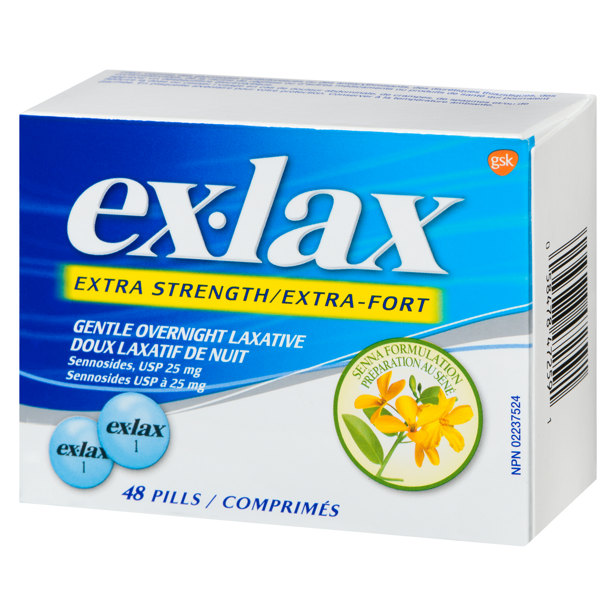 Ex-Lax Extra Strength Senna Laxative Tablets 25 mg, 48 Tablets