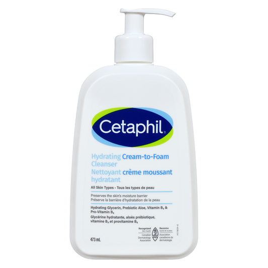 Cetaphil Hydrating Cream-to-Foam Cleanser, 473 mL
