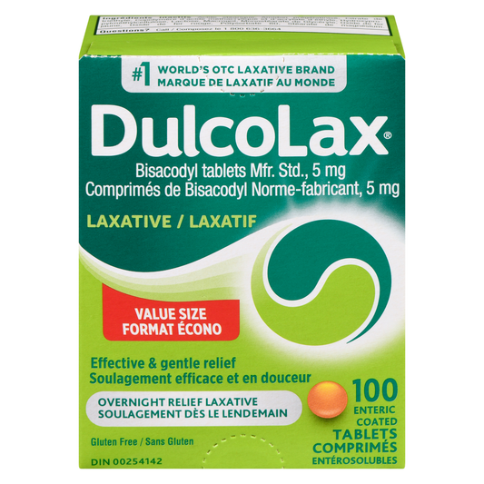 Dulcolax Bisacodyl 5 mg Stimulant Laxative Tablets, 100 Count