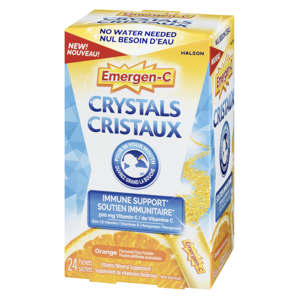 Emergen-C Crystals Orange Flavour, 24 Sachets