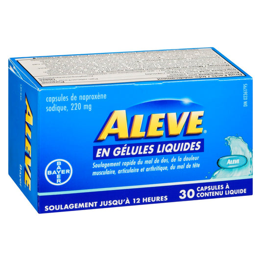 Aleve Liquid Gels Naproxen Sodium 220 mg, 30 Liquid Gel Capsules