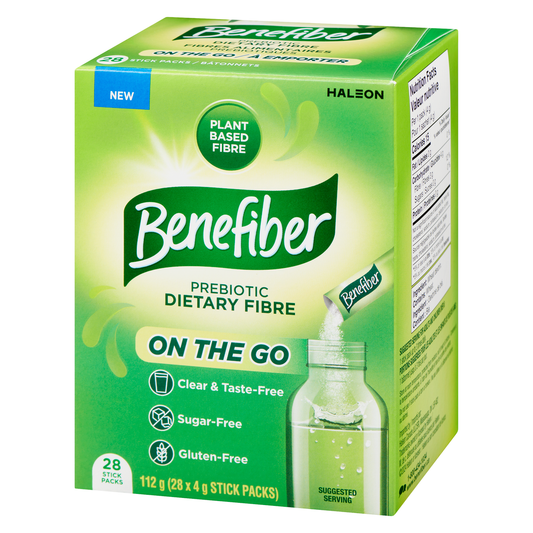 Benefiber On-the-Go Prebiotic Dietary Fibre Powder Stick Packs, 28 x 4 g