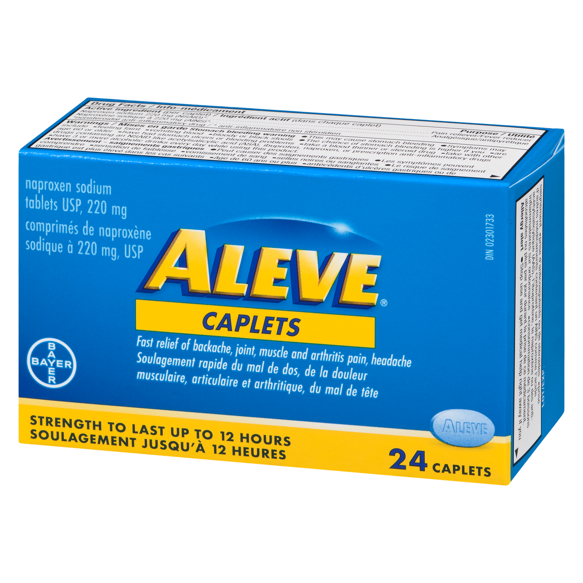 Aleve Naproxen Sodium 220 mg Caplets, 24 Count