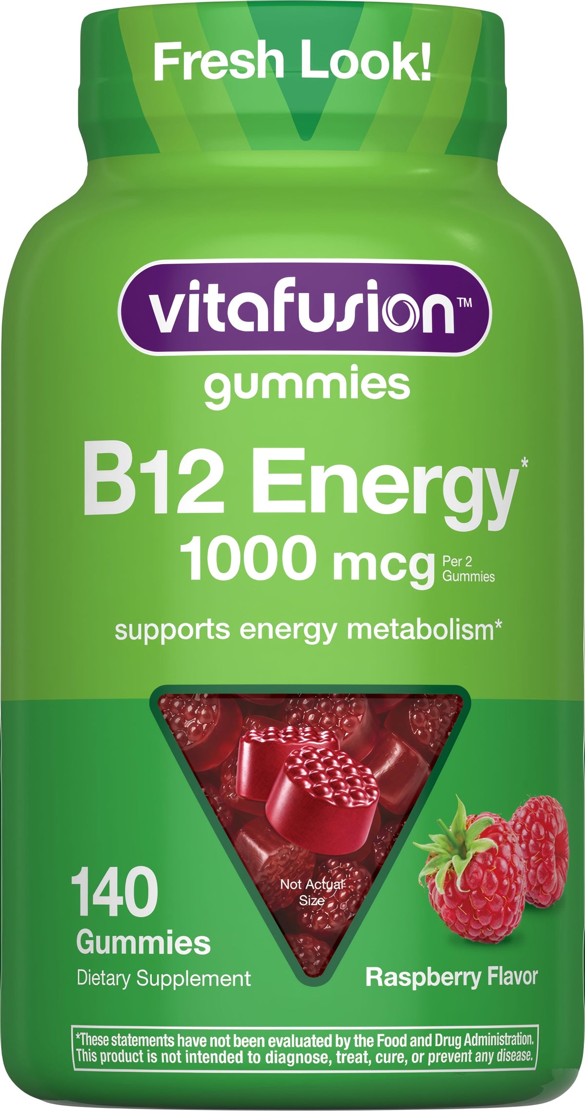 Vitafusion Vitamin B12 1,000 mcg Raspberry Gummies, 140 Gummies
