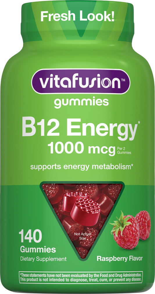 Vitafusion Vitamin B12 1,000 mcg Raspberry Gummies, 140 Gummies
