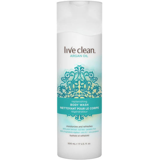 Live Clean Argan Oil Replenishing Body Wash, 500 mL