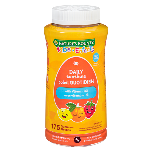 Nature's Bounty Kids Daily Sunshine Vitamin D3 Gummies, 175 Count