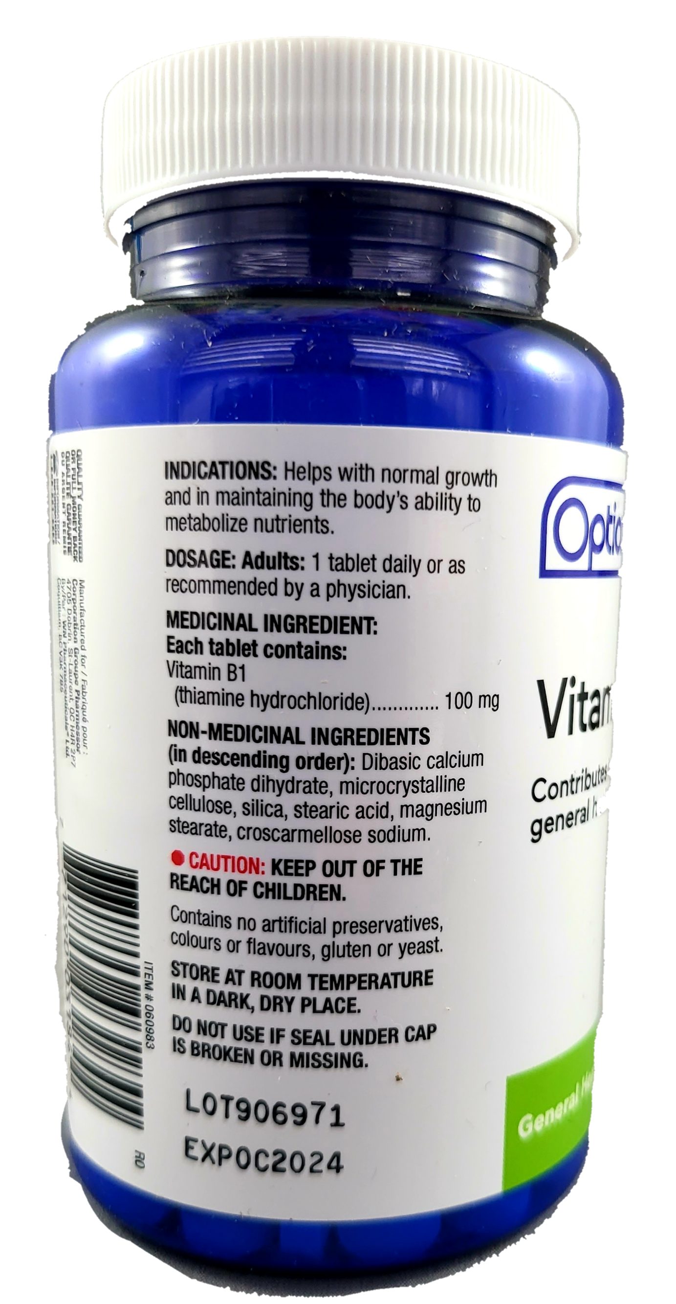 OPTION+ VITAMIN B1 100MG 100'S