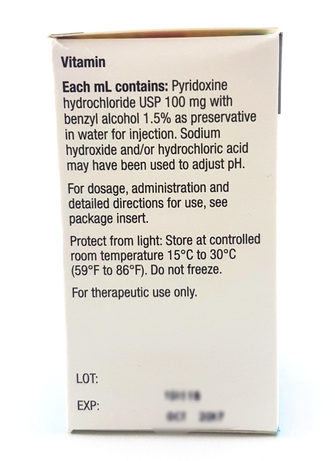 MYLAN PYRIDOXINE HCL VL INJ 100MG/ML 30ML