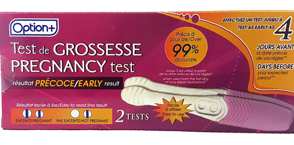 OPTION+ PREGNANCY TEST 2'S (know 4 days early)