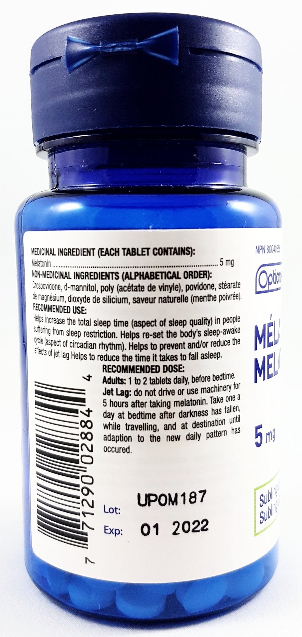 OPTION + MELATONIN 5MG 120 tablets