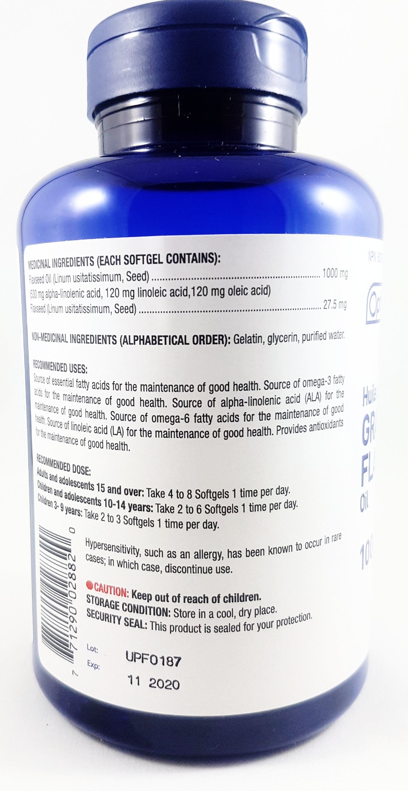 OPTION + FLAXSEED 1000MG 120 SOFTGELS