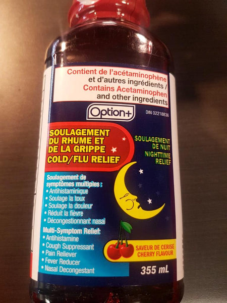 OPTION+ SYRUP COLD & FLU NIGHT TIME