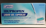 OPTION+ IBUPROFEN LIQUID GEL CAPSULES 200MG