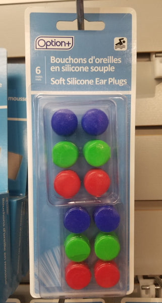 OPTION+ SOFT SILICONE EAR PLUGS 6 PAIRS