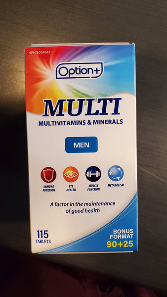 OPTION+ MULTI MULTIVIT&MINERALS MEN 115 TABS