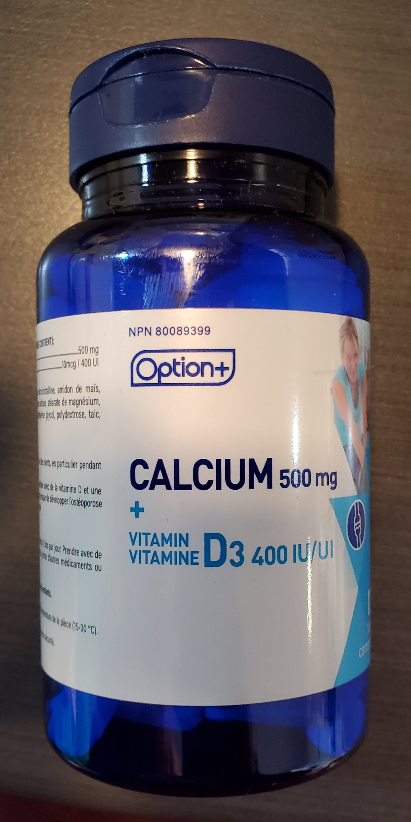 OPTION+ CALCIUM 500MG +VIT D3 400 IU