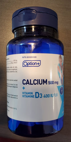 OPTION+ CALCIUM 500MG +VIT D3 400 IU