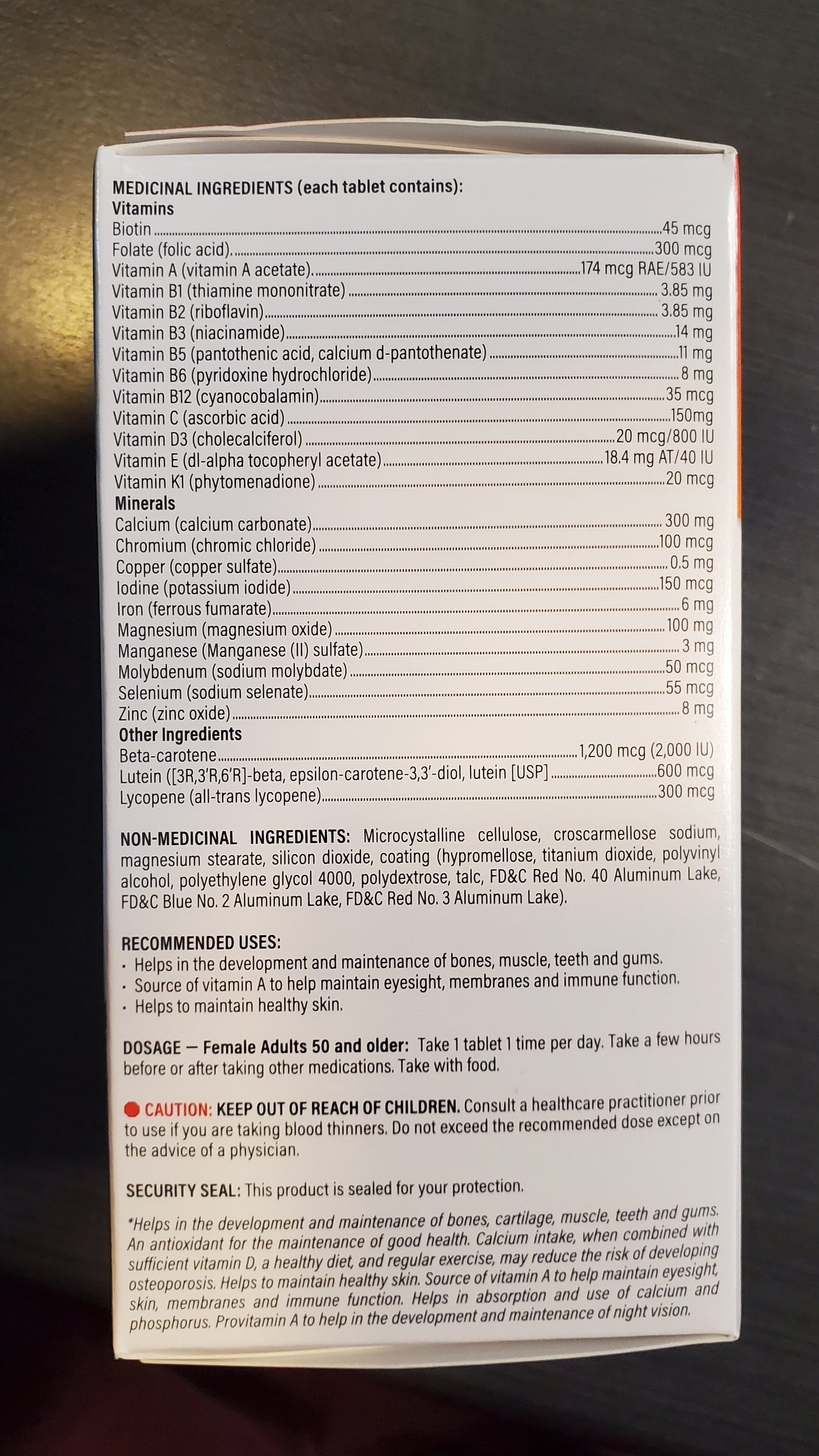 OPTION+ MULTI MULTIVIT & MIN WOMEN 50+ 100 TABS