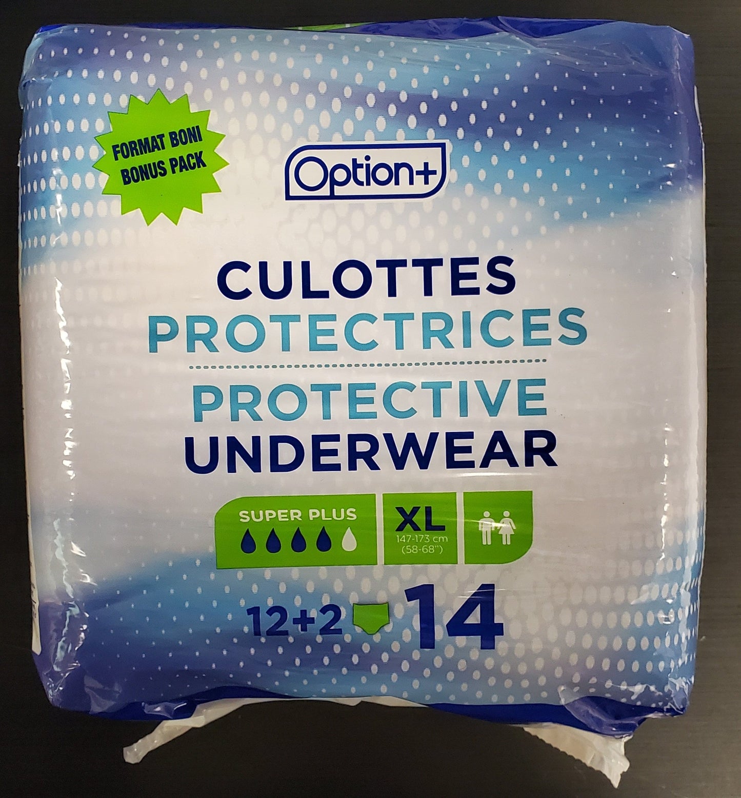 OPTION+ SUPER PLUS PROTECTIVE UNDERWEAR EXTRA LARGE 14'S