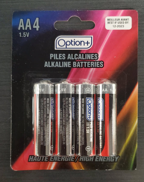 OPTION+ AA BATTERIES 4 PACK