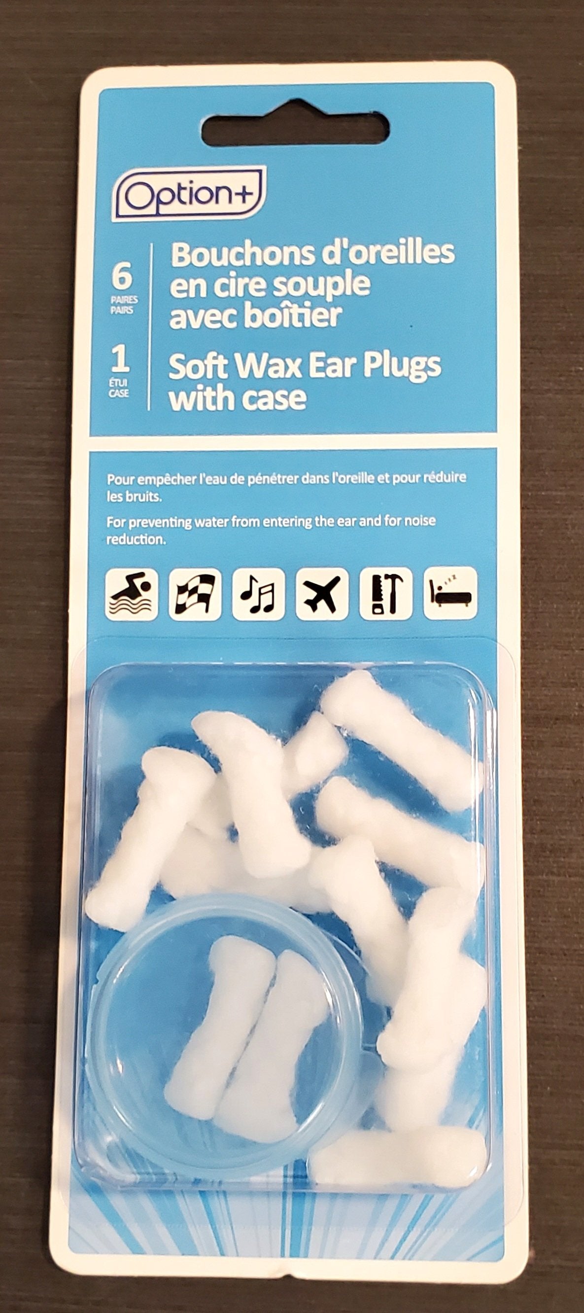 OPTION+ EAR PLUG SOFT WAX WCASE 12