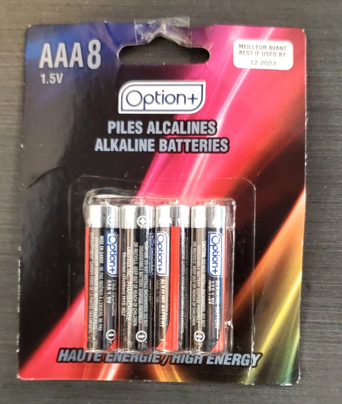 OPTION+ BATTERIES AAA 8 PACK