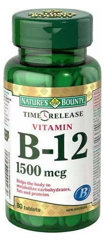 NATURES BOUNTY B-12 1500MCG TIME RELEASE 80'S - Queensborough Community Pharmacy