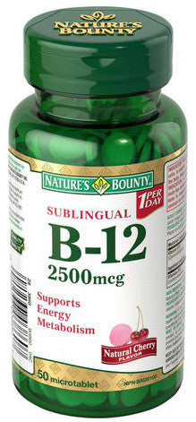 NATURE'S BOUNTY VIT B12 2500MG 50'S - Queensborough Community Pharmacy