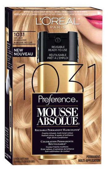 L'OREAL PREFERENCE MOUSSE ABSOLUTE #1031 GOLDEN VL BLONDE 1'S - Queensborough Community Pharmacy