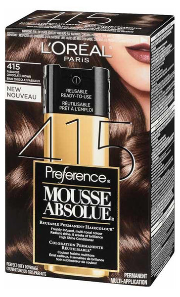 L'OREAL PREFERENCE MOUSSE ABSOLUE CHOCOLATE BROWN #415 1'S - Queensborough Community Pharmacy