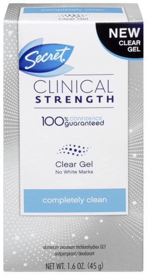 SECRET CLINICAL STRENGTH CLEAR GEL 45G - Queensborough Community Pharmacy