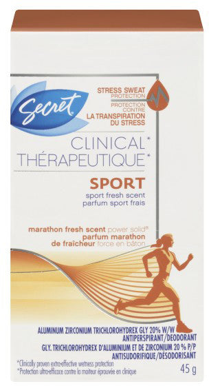 SECRET CLINICAL STRENGTH GEL SPORT FRESH 45G - Queensborough Community Pharmacy