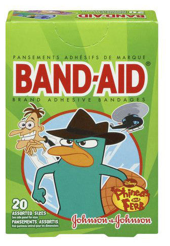 J&J BAND-AID BRAND DISNEY PHINEAS &FERB ASSORTED ADH BANDAGES 20'S - Queensborough Community Pharmacy