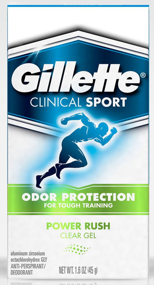 GILLETTE CLINICAL CLEAR GEL POWER RUSH 45G - Queensborough Community Pharmacy