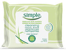 SIMPLE CLEANSING FACIAL WIPES 25'S - Queensborough Community Pharmacy