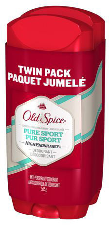 OLD SPICE HE DEOD PURE SPORT INVISIBLE SOLID TWIN PACK 85G - Queensborough Community Pharmacy