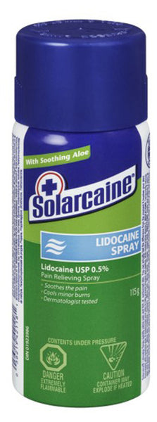 SOLARCAINE LIDOCAINE SPRAY 115G - Queensborough Community Pharmacy