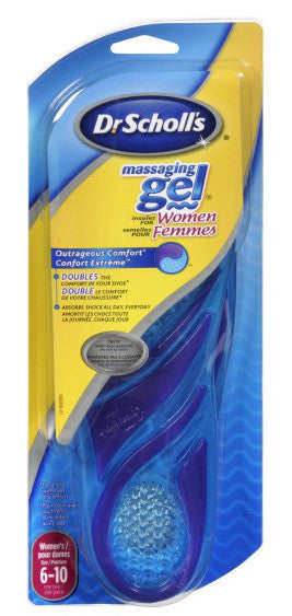 SCHOLL MASSAGING W/DUAL GEL WMN 1PR - Queensborough Community Pharmacy