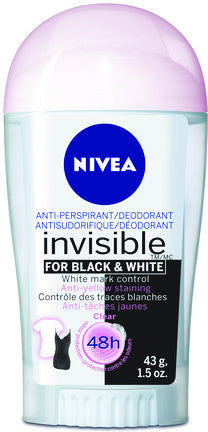 NIVEA A/P INVISIBLE BLACK&WHITE STICK 43G - Queensborough Community Pharmacy