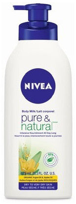 NIVEA PURE & NATURAL BODY MILK 625ML - Queensborough Community Pharmacy