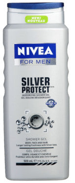 NIVEA FOR MEN SHOWER GEL SILVER PROTECT 500ML - Queensborough Community Pharmacy