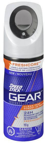 SPEED STICK GEAR CLEAN PEAK DEODORANT SPRAY 113G - Queensborough Community Pharmacy